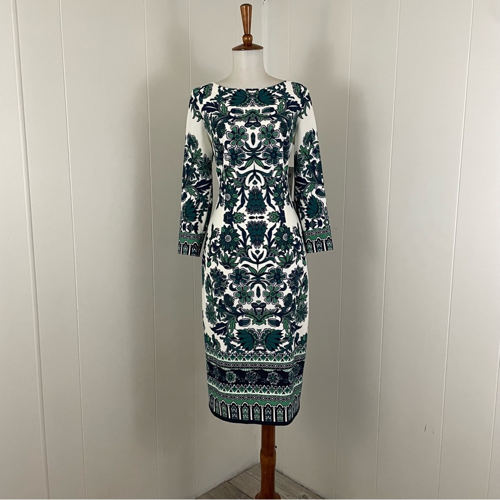 Eliza J 3/4 Sleeve Crew Neck Sheath Dress